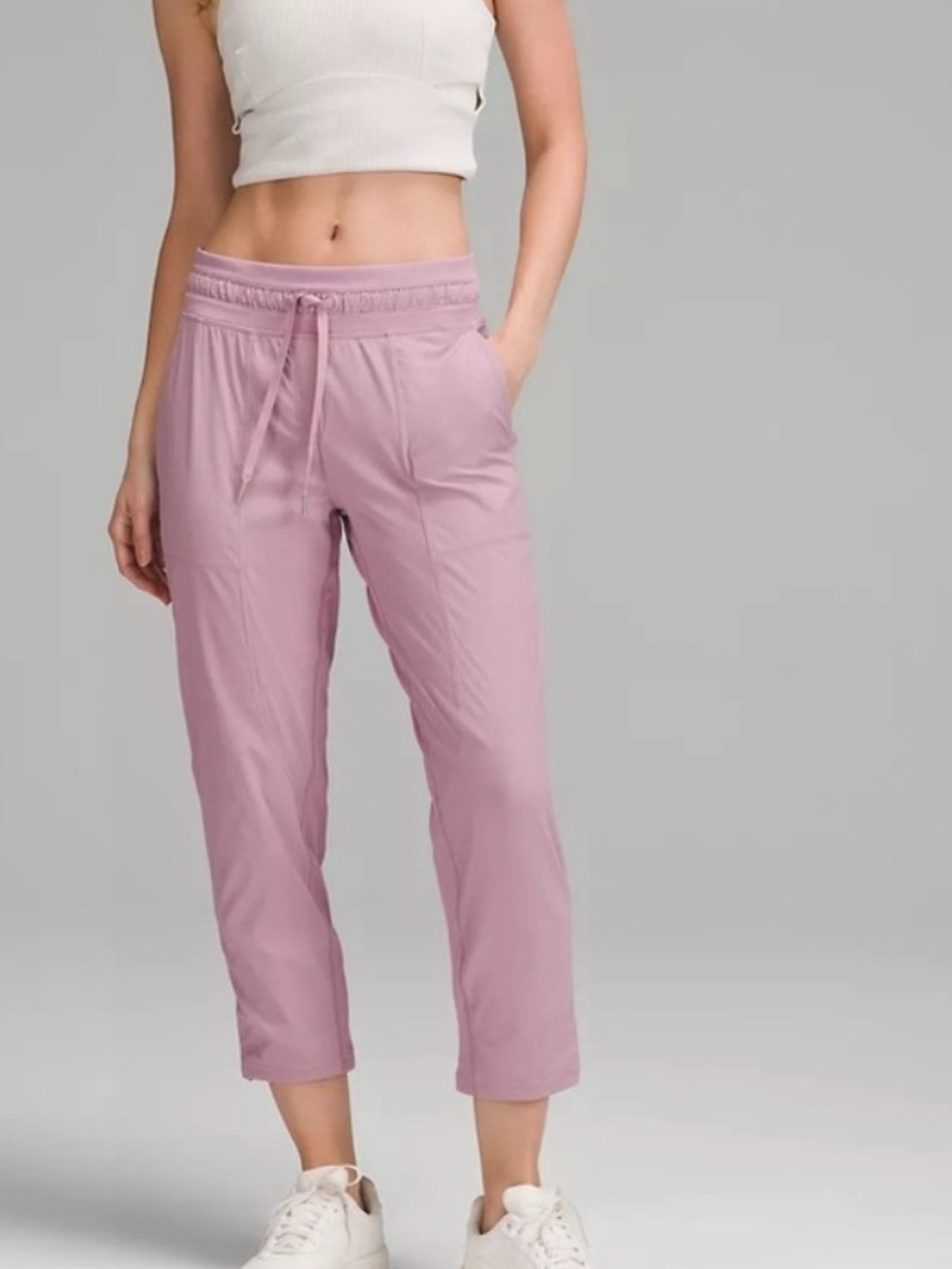 Lululemon Lined Cropped Dance Studio Drawstring Pants w/ Pockets in Rose Blush